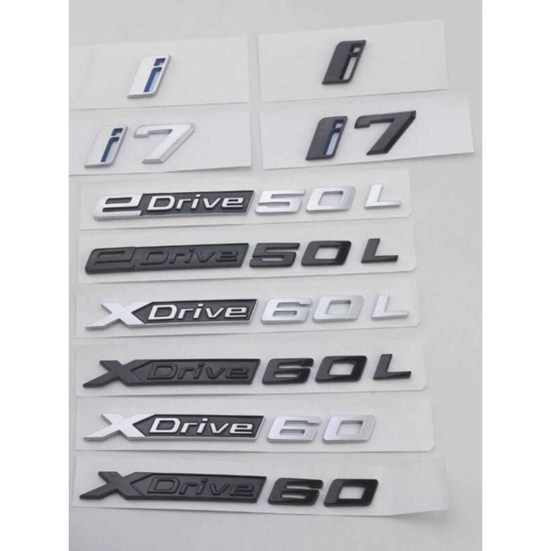 เหมาะสําหรับ BMW i7 โลโก้รถ XDrive60L โลโก้คํา BMW eDrive50L โลโก้ Displacement โลโก้ด้านหลังสติกเกอ