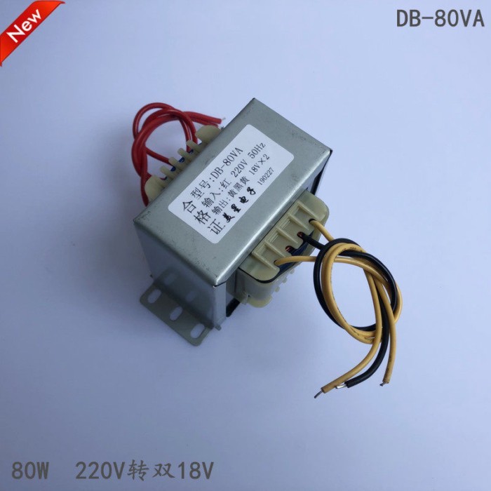Power Transformer เสียง LM1876 เครื่องขยายเสียงหม้อแปลงไฟฟ้า 220V ถึง dual 18V 2A 80 W/VA ทองแดงบริ