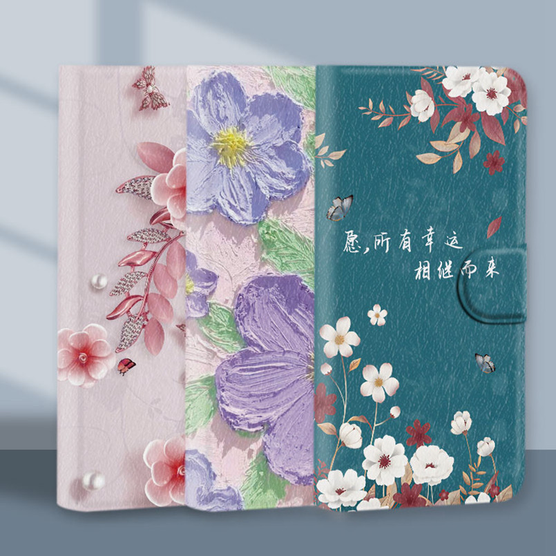 ซองหนังแบบฝาพับเหมาะสําหรับ Xiaomi Redmi Note 13 14 Pro + 13R 14S เคสโทรศัพท์ดอกไม้ภาพวาดสีน้ํามันกระต่าย
