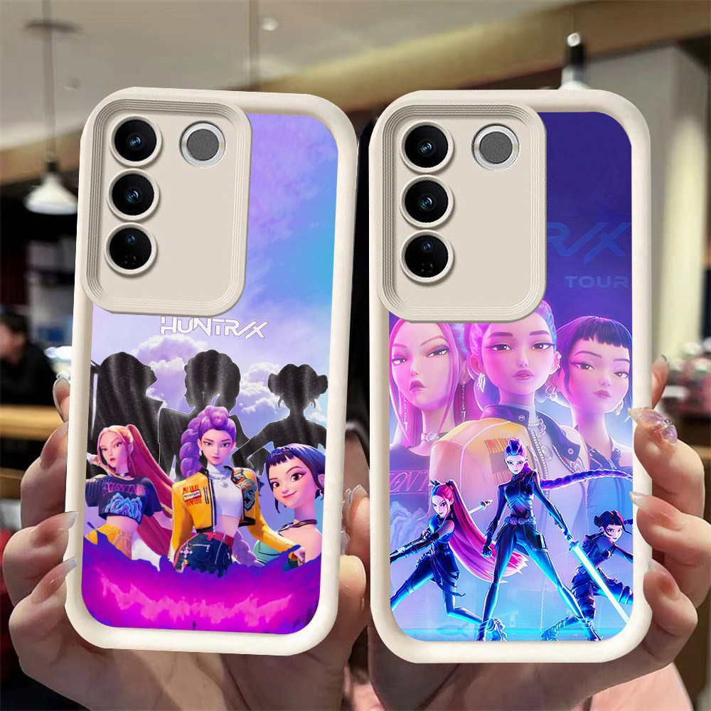 J-26 K-Pop Demon Hunters ดำขาวชมพูเคสโทรศัพท์หรับ VIVO V27 V29 V29E Pro