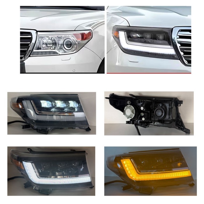 2Pcs Car Headlights 81185-60F30 81145-60F20 For Toyota Land Cruiser LC200 J200 2012 to 2015