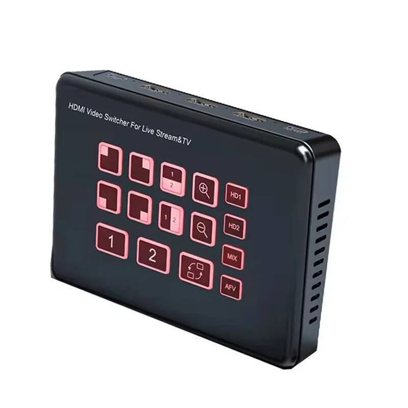 Dual HDMI Live Streaming Video Switch 2-CH Live Broadcast กล้อง Video Mixer Switcher บันทึก UVC พร้อ