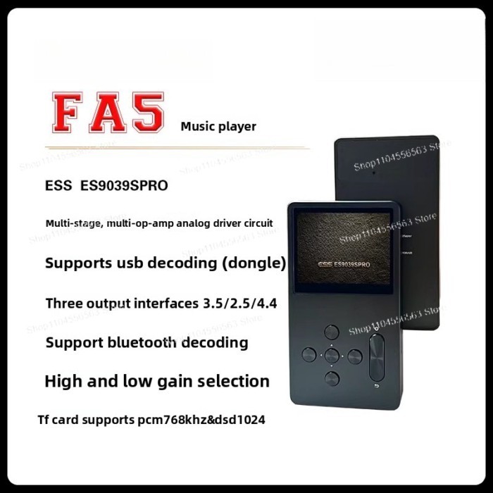 FA5 Portable DAC & HiFi Player  Bluetooth, USB Decoding, DSD Support, ES9039PRO Chip for High-Resol
