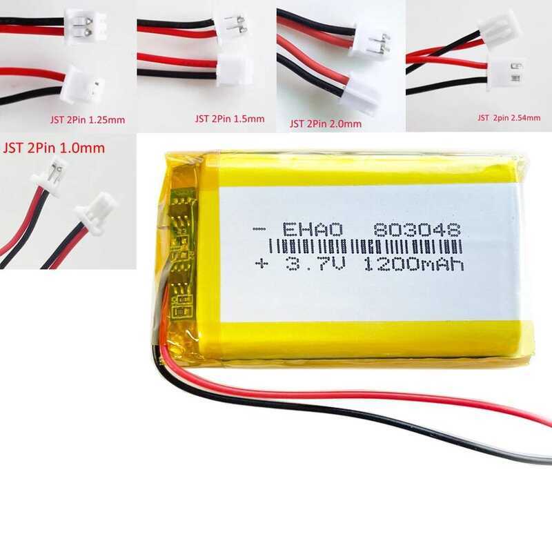 ipo Rechargeable Battery 803048 + JST 2Pin Plug For GPS Bluetooth Recorder Headset Camera Navigator