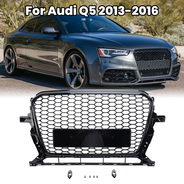 Front Bumper Honeycomb Mesh Grille For Audi Q5 2013-16 8R0853651AC 8R0853651AL EU USA Glossy Black