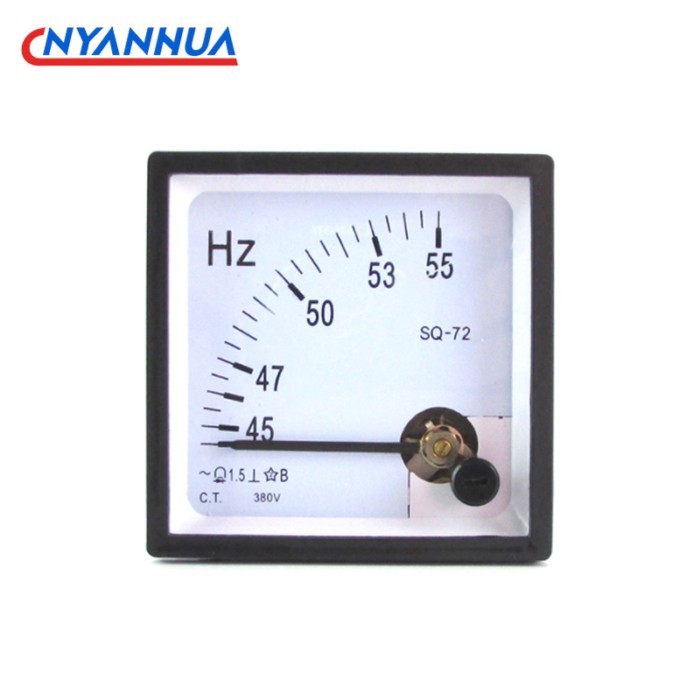 AC Frequency Meter SQ-72 Type SQ72-HZ Hertz Panel Meter 45-55HZ 380V 220V 100V 72*72mm