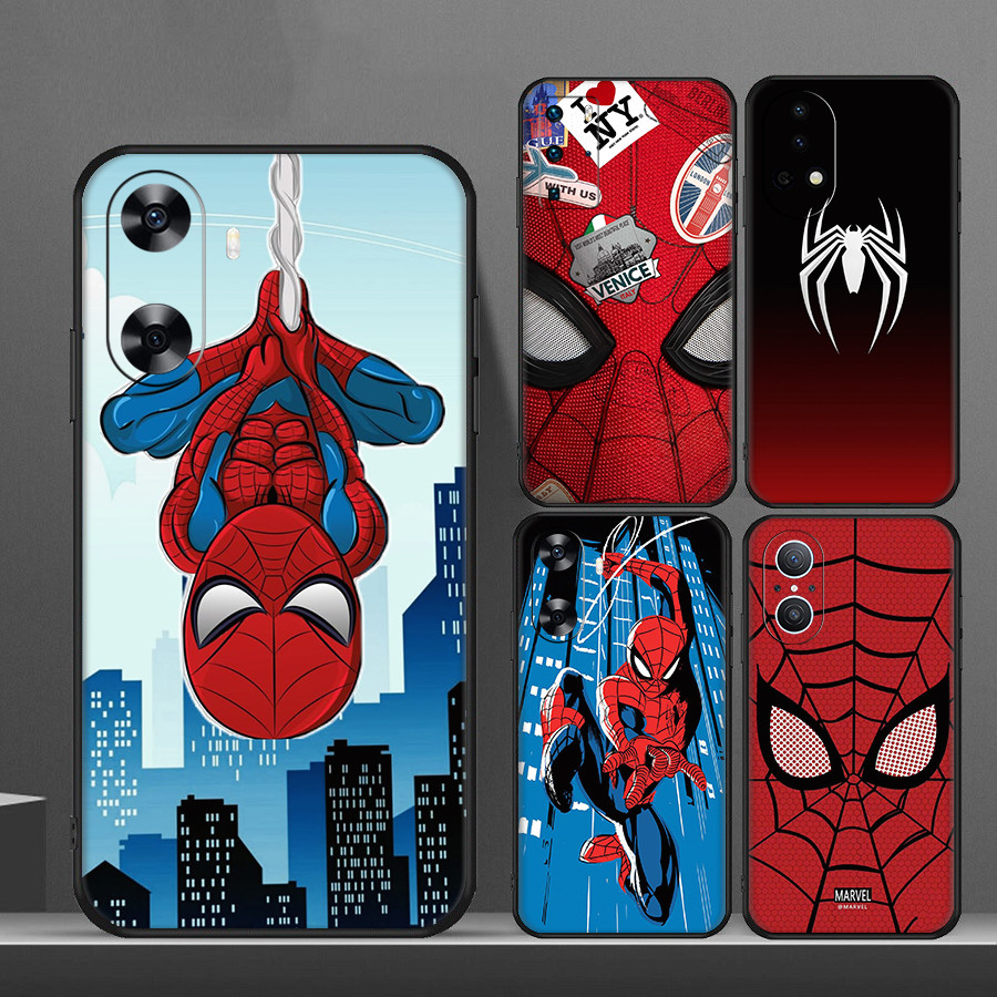 สําหรับ Huawei Nova 2i 2 Lite 3 3i 4E 5i 5T 7 10 SE 8i Y61 อะนิเมะ Spider-Man 8Y14 นุ่มสีดํา TPU เคส