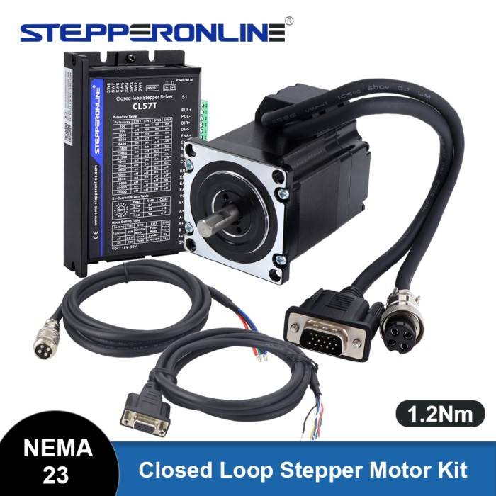 STEPPERONLINE 1.2Nm Nema 23 Closed Loop Stepper Motor Servo Driver Kit Nema 23 Stepper Motor with E