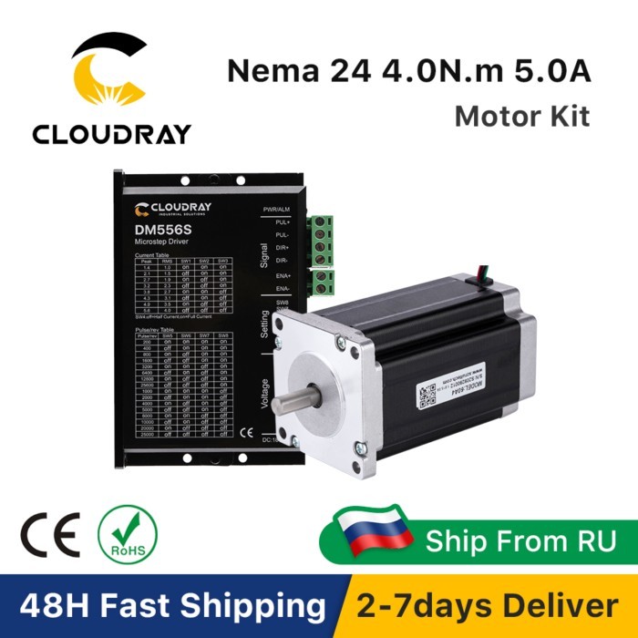 Cloudray Nema 24 Stepper Motor Driver Kit Open Loop 4.0N.m 5A 1.4A-5.6A 18-50VDC for 3D printer CNC
