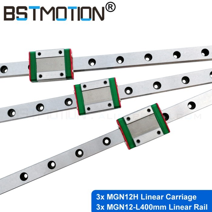 MGN12 Miniature Linear Slide 400mm linear rail way with MGN12H Block Bearing for 3D Printer Parts