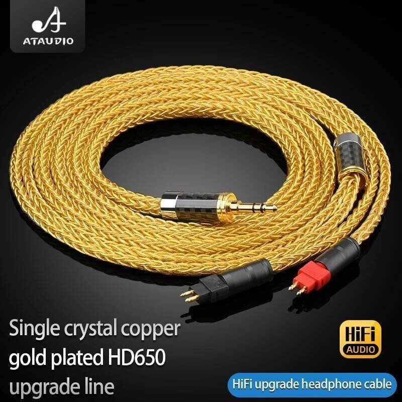 ATAUDIO HiFi 16 Core สายหูฟัง 4.4 มม.4Pin XLR Balanced OCC ชุบทองสําหรับ Sennheiser HD580 HD600 HD65