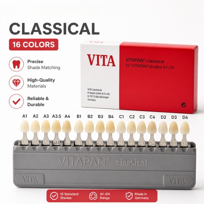 16 Colors Teeth Whitening Porcelain 16 Color Shade Guide 3D Teeth Whitening Porcelain Toothguide Co