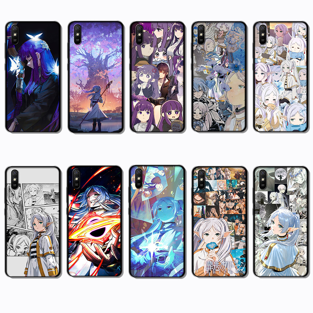 Xiaomi Redmi 9A 9i Frieren Beyond Journeys End เคสโทรศัพท์สี TPU สีดํานุ่ม