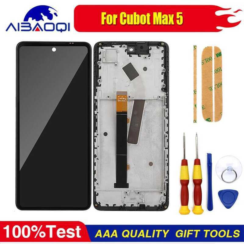 หน้าจอสัมผัสใหม่ของแท้สำหรับ Cubot Max 5 พร้อมกรอบ จอ LCD อะไหล่ทดแทน แถมเครื่องมือถอดประกอบฟรี