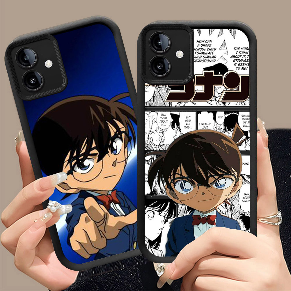 Q-22 Detective Conan ขาวดำเคสโทรศัพท์หรับ VIVO IQOO U5 Y75 Y02A U5E Y02T Y02 Z6 5G ปกสีชมพู