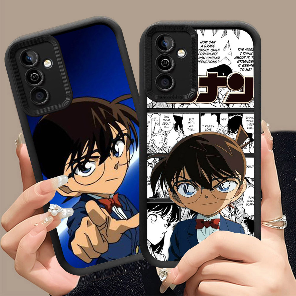 Q-22 Detective Conan ขาวดำเคสโทรศัพท์หรับ Samsung A54 A56 A36 A37 A55 A35 A16 5G ปกสีชมพู