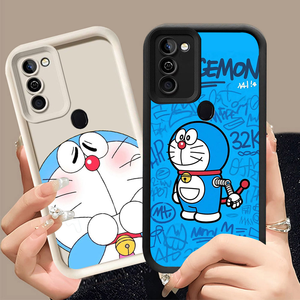 Q-27 Doraemon ขาวดำเคสโทรศัพท์หรับ Infinix Smart Hot 9 7 5 11 10 Lite Play ปกสีชมพู
