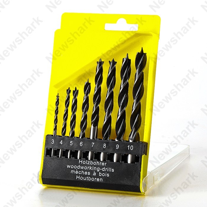 8-piece Woodworking Bit, 3-10mm Fried Dough Twists Bit set Woodworking Bit titanium Coating Woodwor