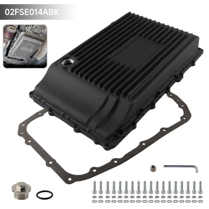 Cast Aluminum Oil Pan 10R80 Heavy Duty Black/Silver Transmission For 2017-2026 Ford F-150 5.0L 3.5L
