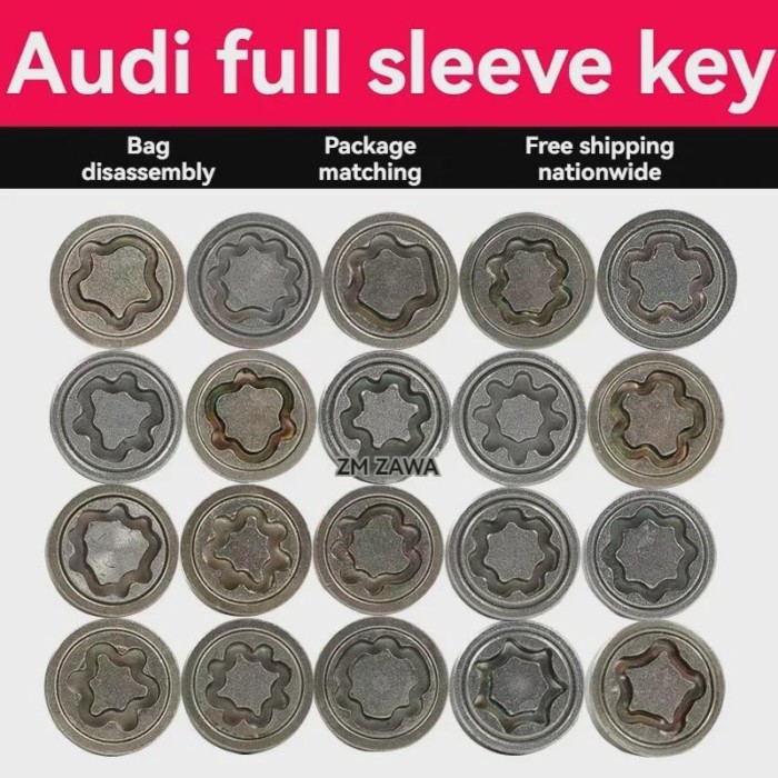 New For Audi A6 A3 A5 Q3 Q5 Q7 Anti-theft Screw Sleeve A4L Tire Screw Key Removal Tool