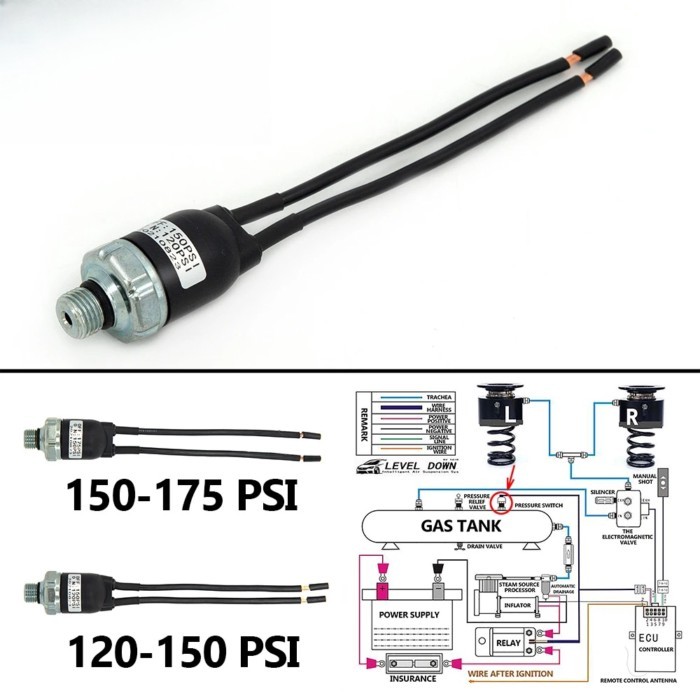 Air Compressor Pressure Control Switch Valve 70-100PSI 90-120PSI 120-150PSI 150-175PSI 1/4NPT