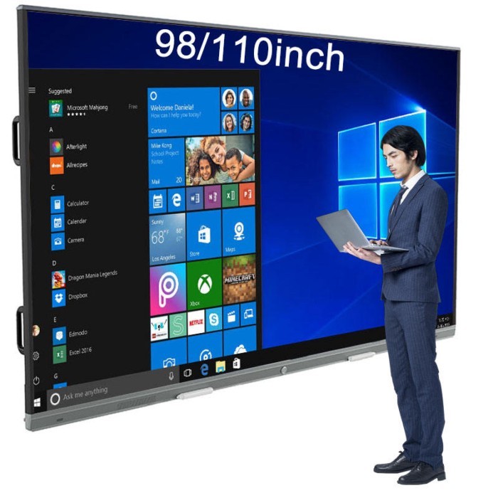 Indoor 65/75/85 Inch Multi-Touch Screen Smart Boards Tv LCD Panels Double System Interactive Whiteb