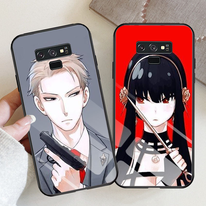 B-30 Spy x Family Casing สําหรับ Samsung Note J6 J4 9 Core J7 Plus Prime Pro เคสกระจกนิรภัย