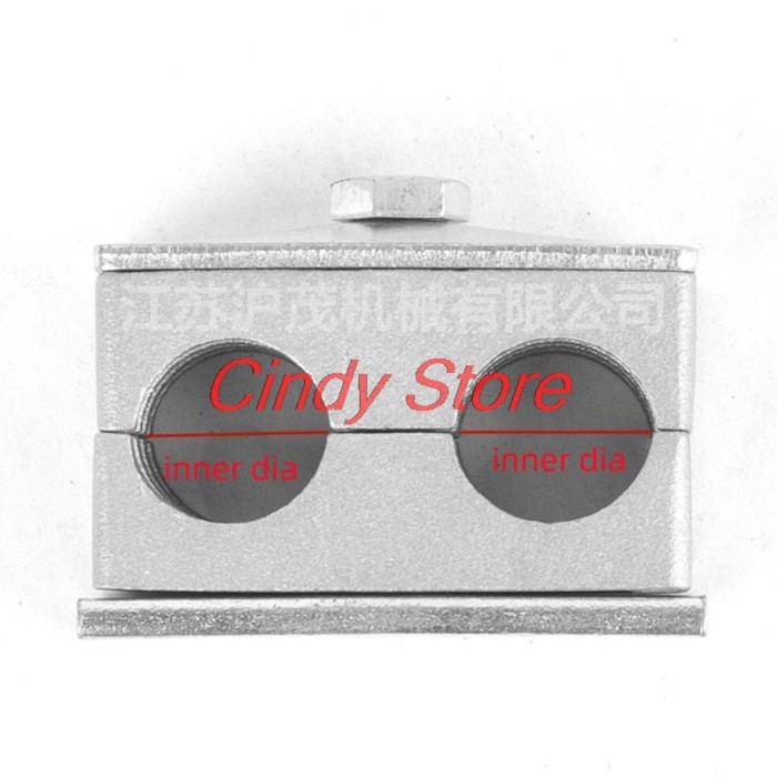 1PC Aluminum Alloy Duplex Double Hole Pipe Clamp Marine Pipe Clamp
