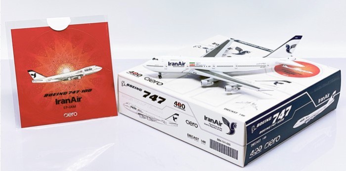 Pre- Bigbird Iranian Airlines B747-100B EP-IAM 1: 400 พร้อมสติ๊กเกอร์เครื่องบินรุ่น Out of Print Car