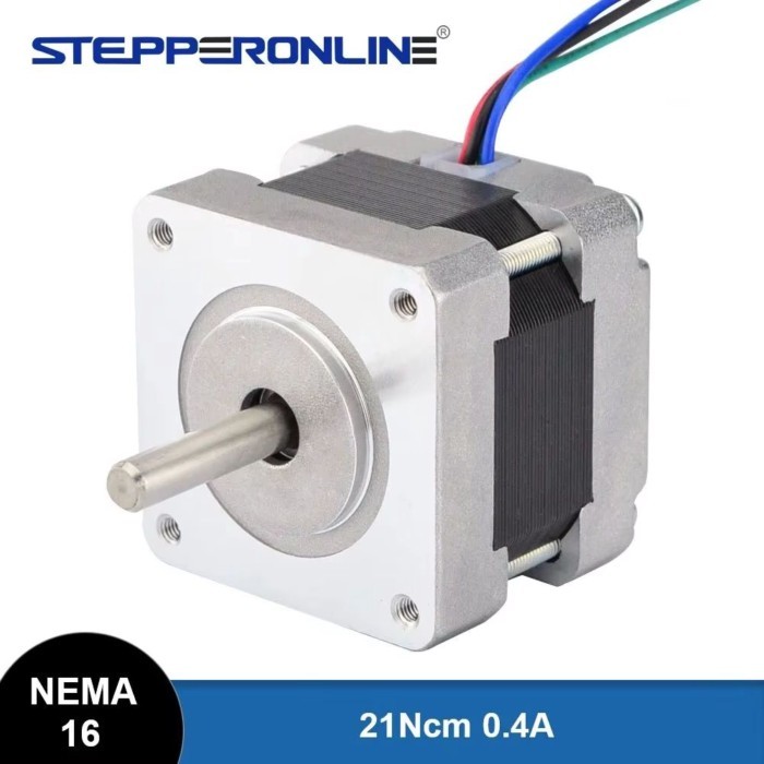 STEPPERONLINE Nema 16 Stepper Motor  Bipolar 1.8deg 21Ncm 0.4A 39x39x34mm 4 Wires CNC 3D Printer