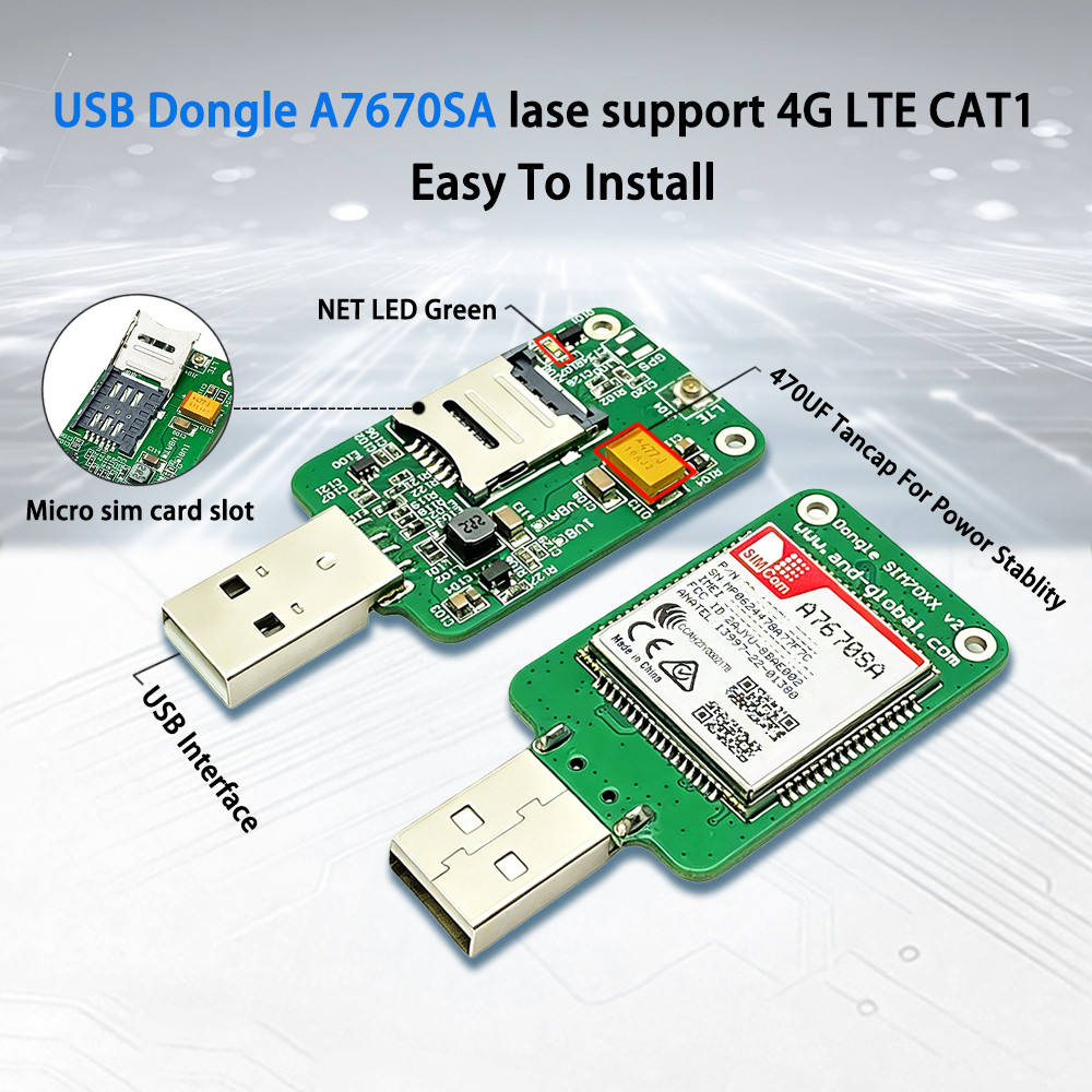 และดองเกิล USB ราคาถูก A7670SA LASE รองรับ 4G LTE-CAT1, A7670SA (ย่านอเมริกาใต้)