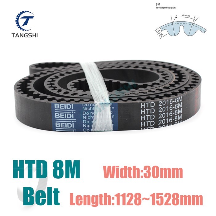 HTD 8M Rubber Closed Loop Timing Belt Length 8M1128 1136 1144 1152 1160 1168 1176 1184 1192 1200mm~