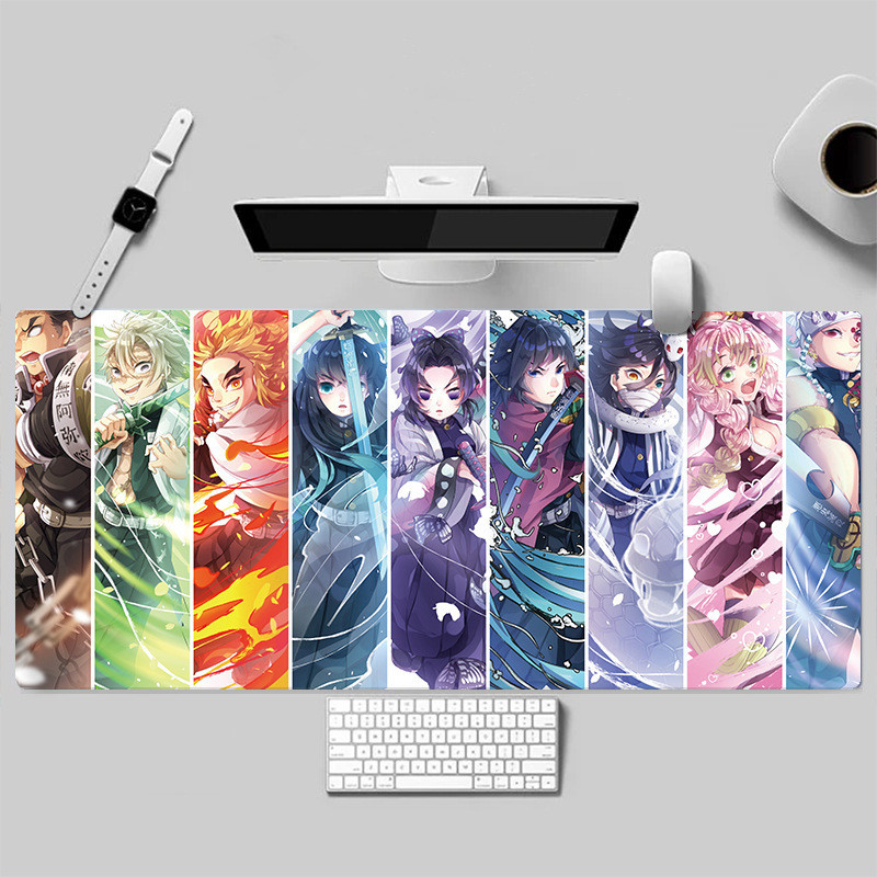 80 ซม.X 30 ซม.ขนาดใหญ่ Mousepad Anime Demon Slayer Tanjiro Tomioka Giyuu เมาส์สําหรับเล่นเกม Pad Ant
