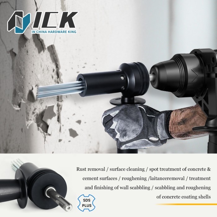 SDS Plus Electric Hammer Needle Scaler Adapter for Rust Removal Concrete Drilling Tile Installation