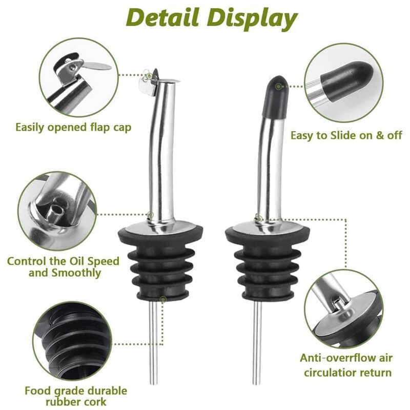 ottle,Glass Olive Oil Dispenser And Vinegar Dispenser Set With Pourers,Oil Bottles,Funnel,Brush For