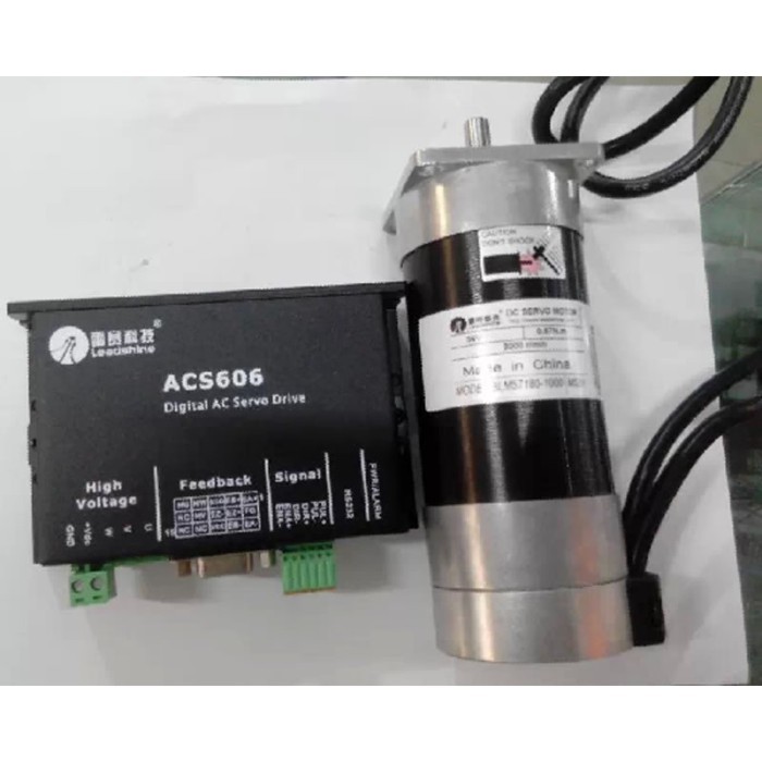 New CNC servo system Leadshine servo drive ACS606 work 36-60 VDC and a Brushless servo motor BLM571