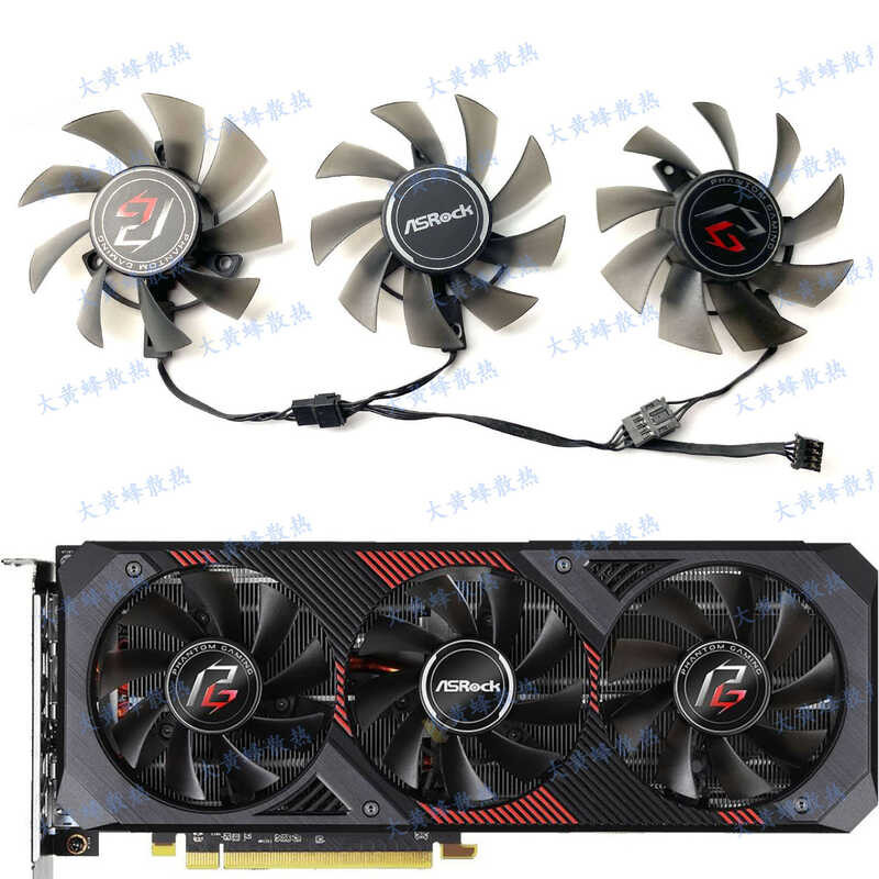 พัดลมระบายความร้อนการ์ดกราฟิก ASRock/ASRock RX5600XT Phantom ใหม่ล่าสุด T128015ซ.ช