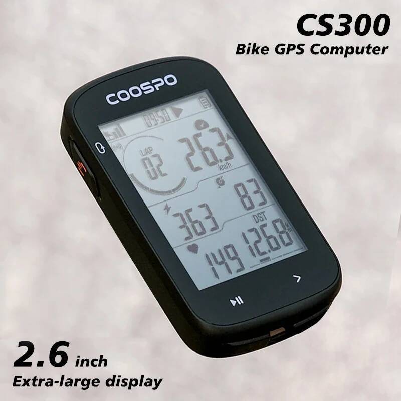 GPS จักรยานคอมพิวเตอร์ Coospo CS300 วัดความเร็วและระยะทาง หน้าจอแสดงผลขนาดใหญ่ ไร้สาย