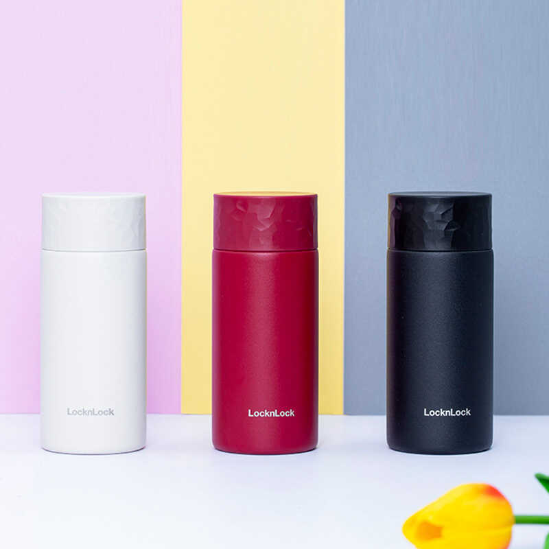 Lock & Lock Mini Thermos Cup 3 1 6 สแตนเลสกลางแจ้งแบบพกพา Frosted เด็กน้ํา Simple i ns สไตล์ของขวัญ