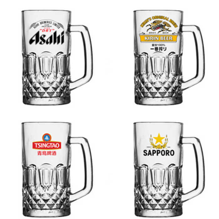 หนา Asahi Beer Belt Handle ถ้วยเก็บอาหารญี่ปุ่น Ichiban Squeezed Kirin Beer Mug 6ml แก้วเบียร์