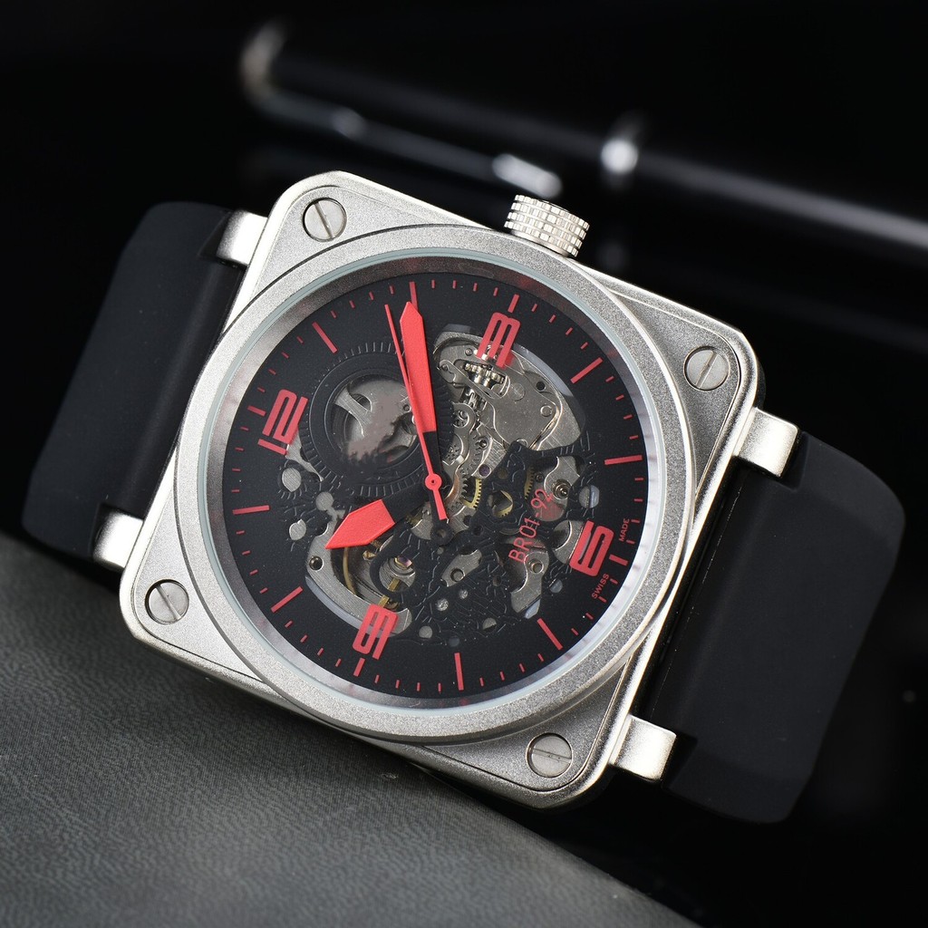 สินค้าใหม่ Micro Men Fashion B Square 3-Need Automatic Mechanical Tape Watch 676
