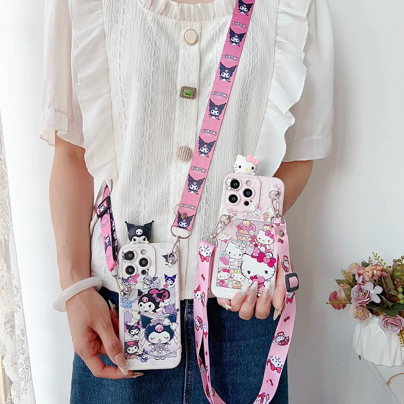 3Dการ์ตูนKitty Melodyผู้ถือเชือกสําหรับVivo Y91C Y93 Y91 Y95 Y52S Y72 Y53S Y33 Y55 Y55S Y70 Y70S Y72