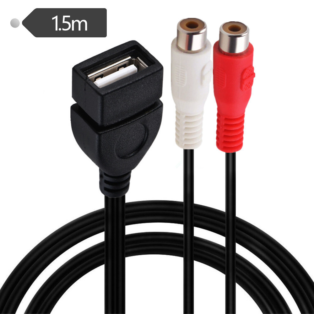 USB to Two Lotus Female AV Cable USB to 2RCA Audio Cable Set-Top Box TV Cable 1.5m