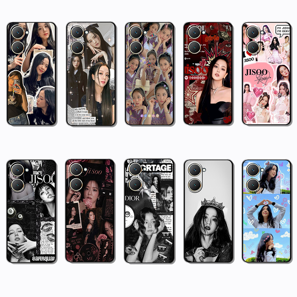 เคสโทรศัพท์สีดําแบบนุ่มสําหรับ Vivo Y1S Y01 Y02 Y02S Y02T Y11 Y12S Y12 Y15 jisoo Cover