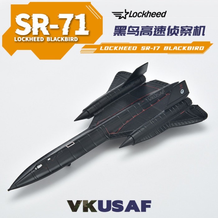 Us Air Force SR-71 Blackbird High-Aerial Supersonic Reconnaissance Aircraft Alloy Aircraft VK Model 