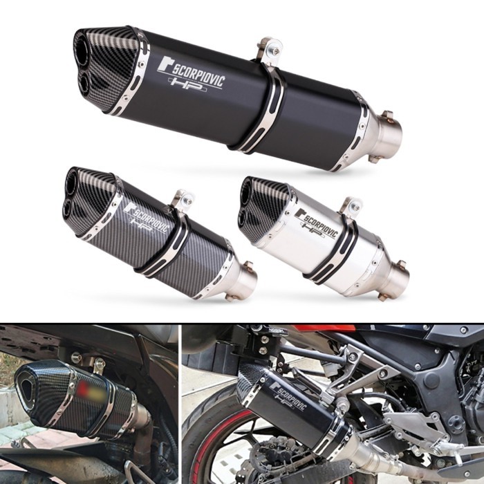 Universal 51mm Escape Moto Tube Motorcycle Exhaust Muffler For Ninja400 Z400 Z900 R3 R6 R25 MT07 MT