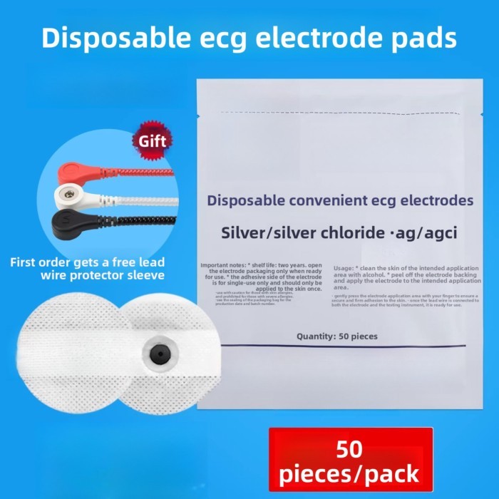 Disposable ECG Electrode Pads, Snap Type, for Dynamic ECG Monitor and Medical Patient Monitor