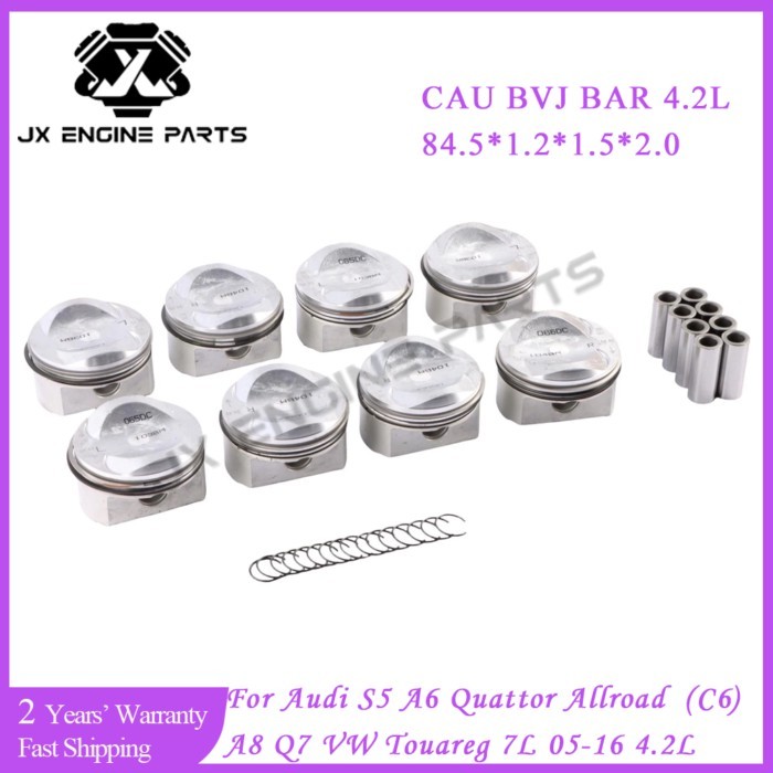 Engine Piston & Piston Ring Set For Audi 4.2 S5 A6 Quattor Allroad C6 A8 Q7 VW TOUAREG 7L 7P 4.2L V