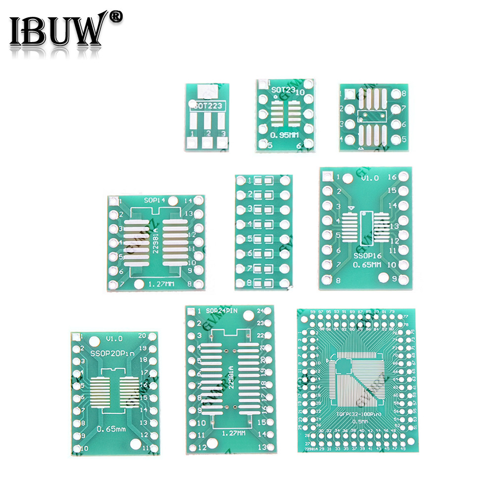 SMD ถึง DIP PCB อะแดปเตอร์ชุดสําหรับ 0402/0603/0805 SOT23 SOT89 SOP TSSOP QFP IC Conversion