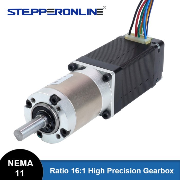 STEPPERONLINE Nema 11 Stepper Motor Gearbox 16:1 High Precision Planetary Gear AR4 Stepping Motor w